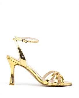 David Jones Edward Meller Saige85 Strappy Sandal in Goldmir, Size 42 EU