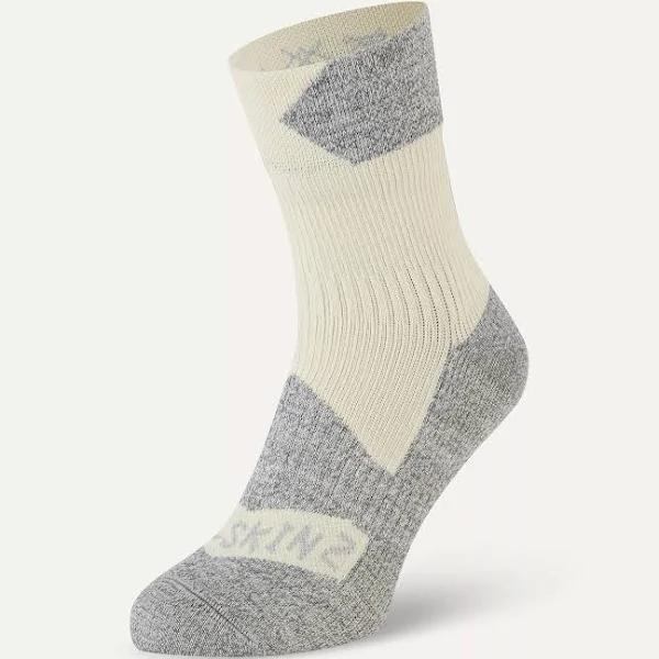 Sealskinz Waterproof All Weather Ankle Length Sock ( Cream / Grey Marl / M )