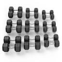 10-30kg Rubber Hex Dumbbell Set