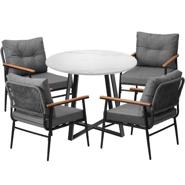 Livsip Outdoor Dining Set Patio Furniture 5pcs Garden Lounge Setting