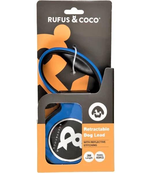 Rufus & Coco Retractable Dog Lead Large Blue