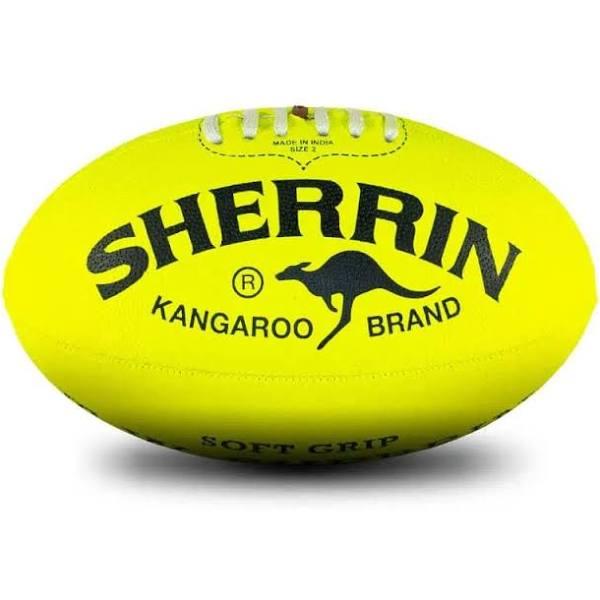 KB Soft Grip AFL Football Rubber Sherrin Ball in Lime - Size 2