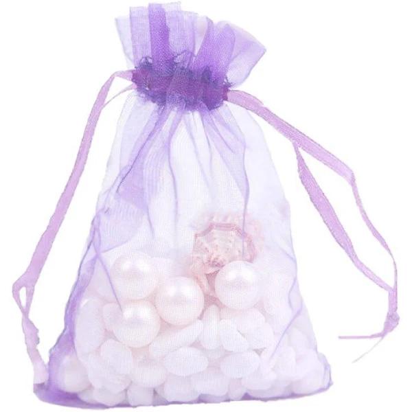 50pcs Organza Bag Sheer Bags Jewellery Wedding Candy Packaging Sheer Bags 9*12 cm Purple/50PCS