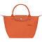 Longchamp Small Le Pliage Recycled Canvas Top Handle Bag Carrot