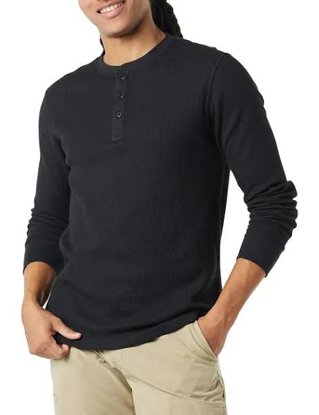 Amazon Essentials Men's Regular-fit Long-Sleeve Waffle Henley Shirt