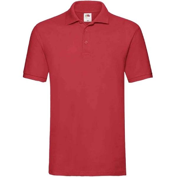 Fruit of The Loom Mens Premium Cotton Pique Polo Shirt (Red) (M)