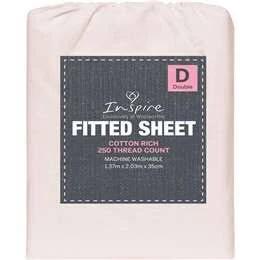 Inspire 250 Thread Count Double Cotton Fitted Sheet Assorted Each