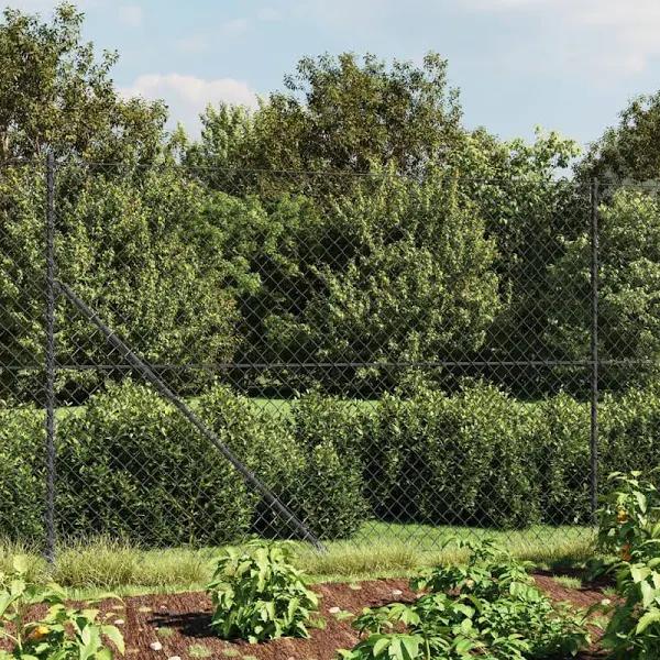 vidaXL Chain Link Fence Anthracite 1.6x10 M