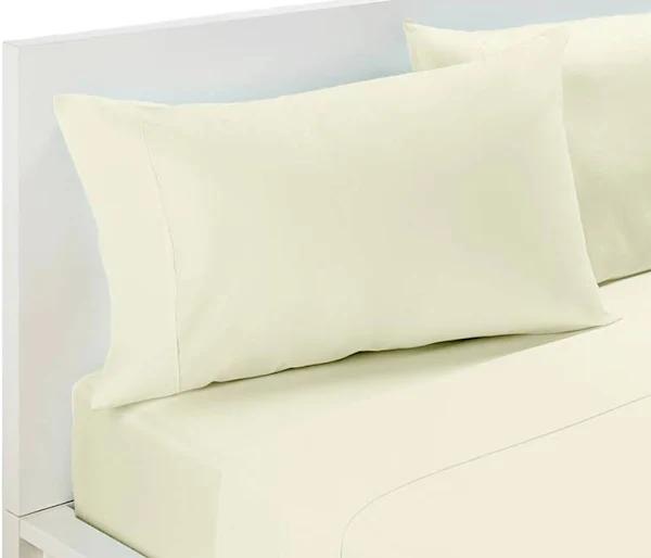 Kingdom Percale Sheet Set Cream Single