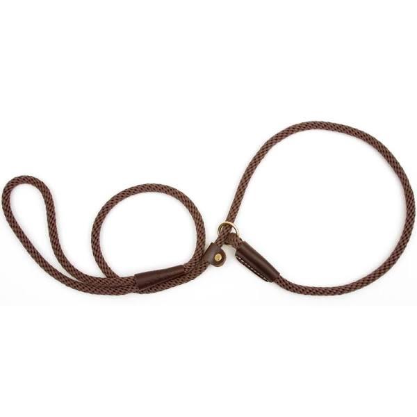 Mendota Slip Dog Lead 3/8" x 4ft - Assorted Colours Dark Brown