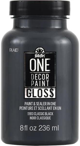 Plaid 236ml Gloss Classic Black FolkArt One Decor Paint