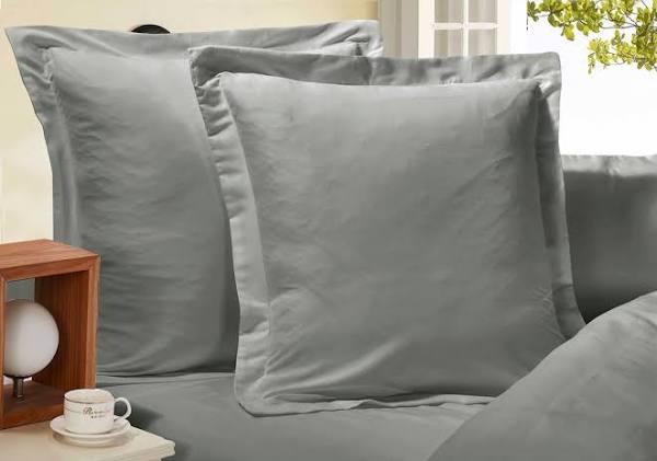 1000TC Premium Ultra Soft European Pillowcases 2 Pack Grey