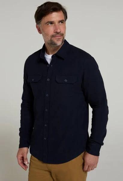 Mountain Warehouse Trace Mens Flannel Long Sleeve Shirt - Navy | Size XL