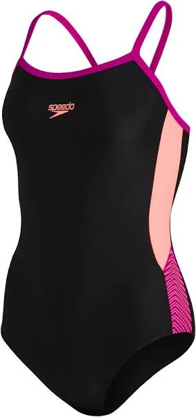 Speedo Girls Endurance + Leaderback One Piece, 8 / Black