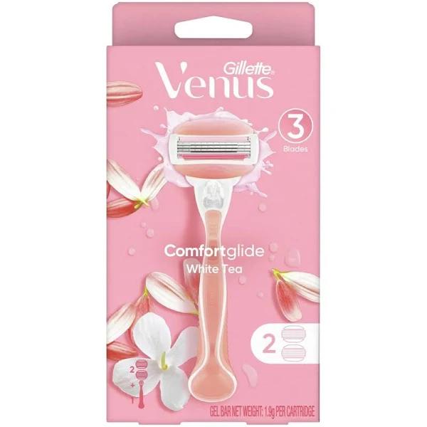 Gillette Venus Comfortglide White Tea Razor Handle + 2 Blade Refills