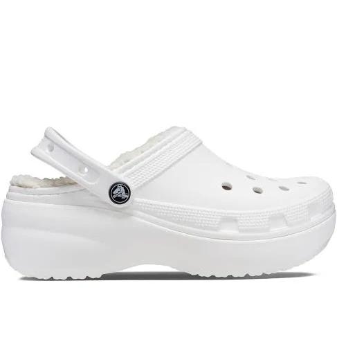 Crocs Unisex Classic Platform Lined Clog - White