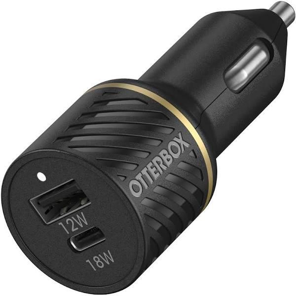 OtterBox 30W USB-C/USB-A Dual Port Fast Car Charger Black