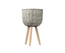 Cooper & Co Natural Wicker Pot Planter Stand Grey / Medium