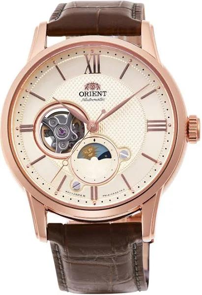 Orient Classic Sun Moon Open Heart Automatic RA-AS0009S10B Men's Watch