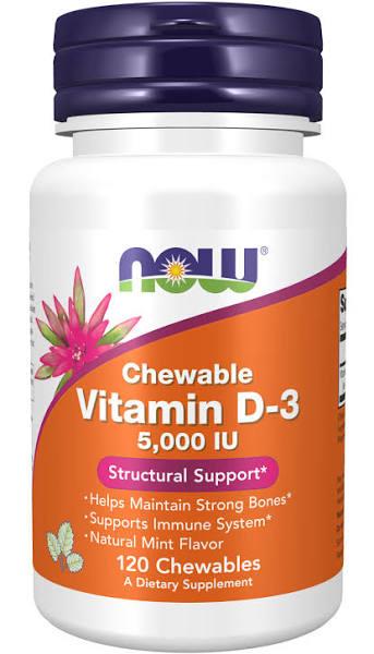 Now Foods Vitamin D-3 5000 IU Chewable 120 Chewables