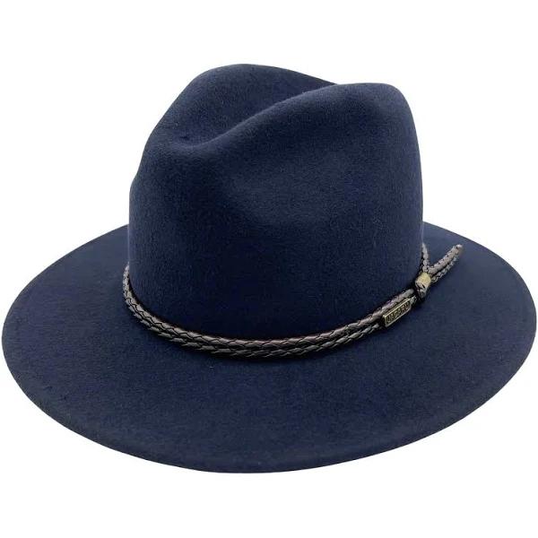 Jacaru 1847 Outback Fedora Hat - Navy - Small