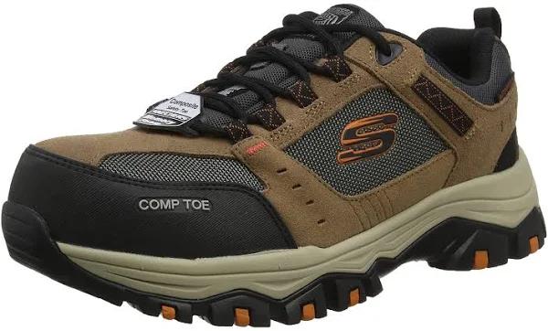 Skechers Work GREETAH Mens Suede Safety Trainers Brown/Black: EUR 42