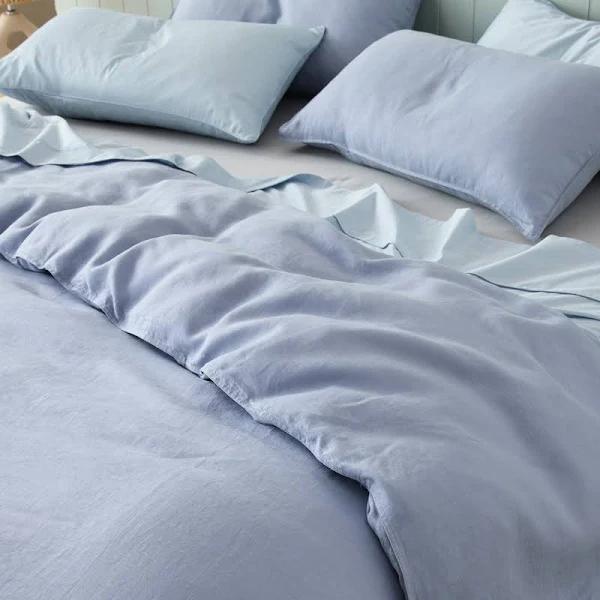 Eve Linen | Powder Blue Quilt Cover | Double | Sheet SOCIETY