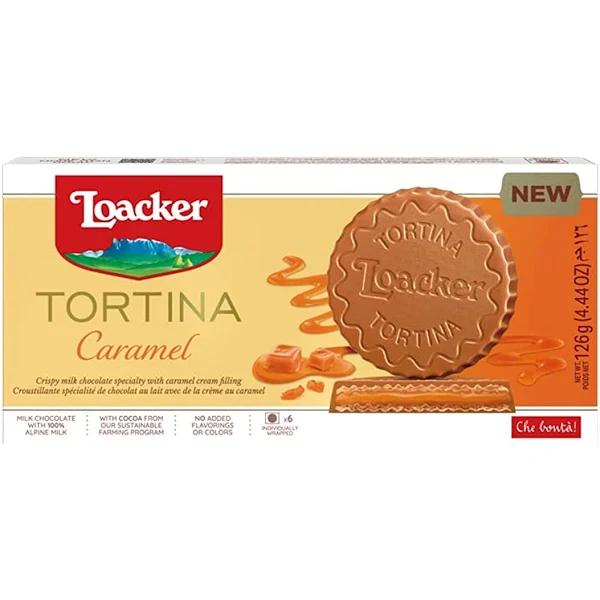 Loacker Tortina Chocolate Biscuit Caramel 126g