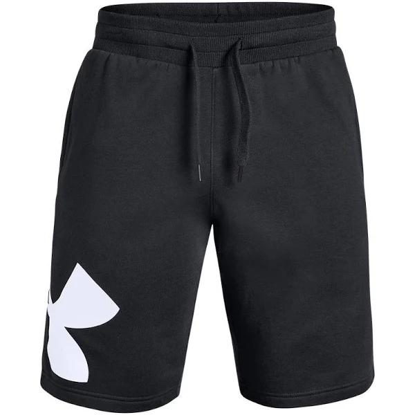 Under Armour Rival Fleece Big Logo Shorts Black White - S