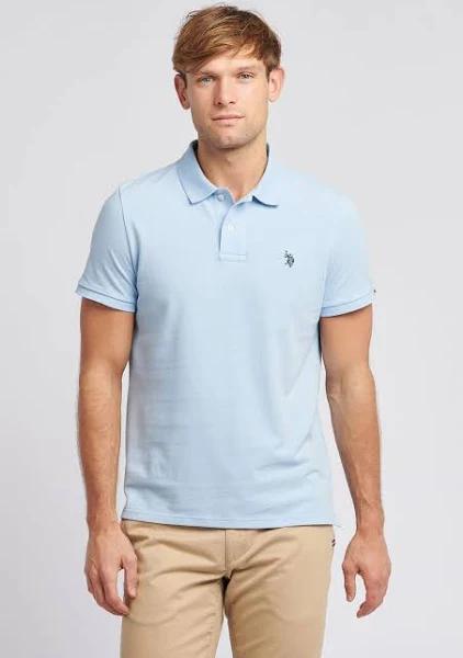 Mens U.S. Polo Assn. Regular Fit Pique Polo Shirt - Blue