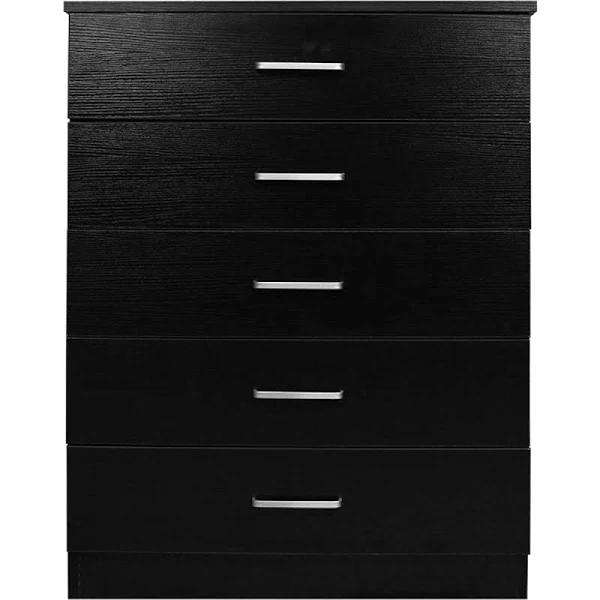 HEQS 5 Drawers Chest-Black