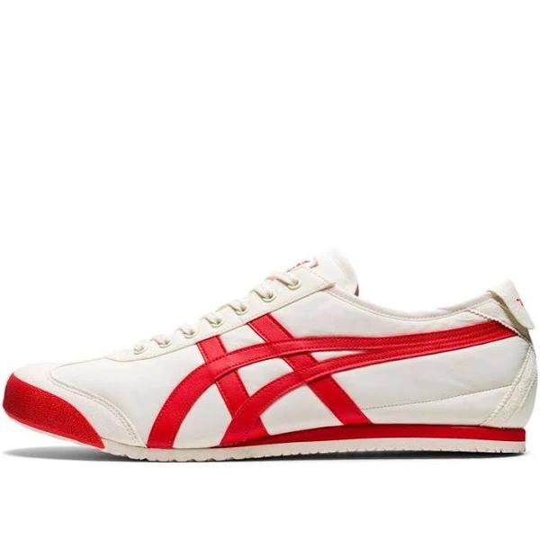 Onitsuka Tiger Mexico 66 Fiery Red Shoes - Size 5 - Cream/fiery Red