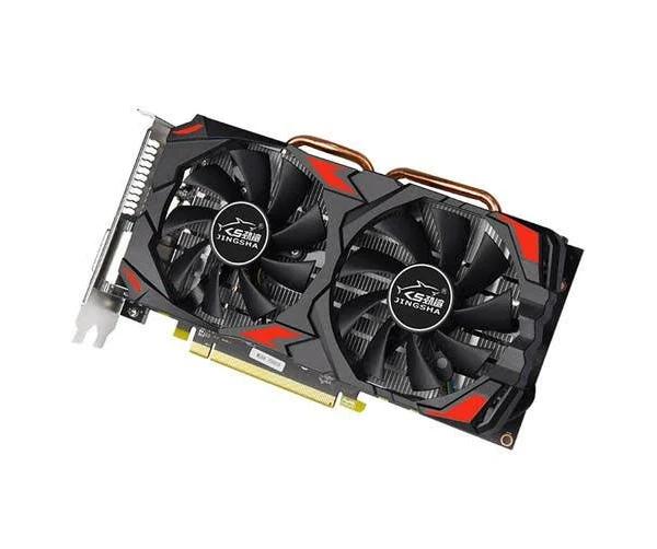 JINGSHA RX580 Gaming Graphics Card 8GB/GDDR5/256bit Memory 1257/1340MHz Core Frequency 2 Cooling Fans Design 3*DP+HD+DVI Ports