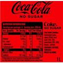 Coca-Cola No Sugar Soft Drink Bottle 1L