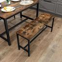 VASAGLE Set of 2 Industrial Style Rustic Brown Table Benches with Durable Metal Frame