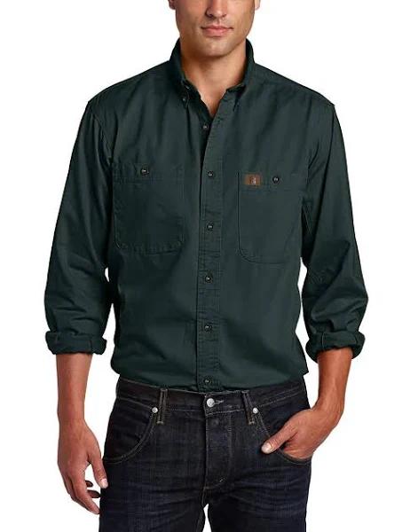 Wrangler Workwear 3w501 Twill Work Shirt - Forest Green, L