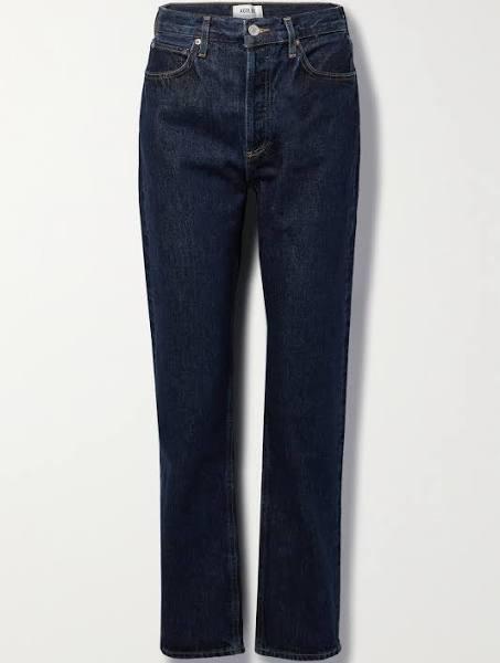 AGOLDE '90s Pinch Waist Long High-Rise Straight-Leg Organic Jeans - Women - Dark Denim Denim - XL