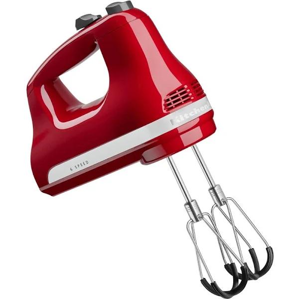 KitchenAid 6 Speed Hand Mixer with Flex Edge Beaters - Empire Red