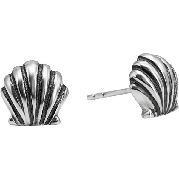 81stgeneration Women's 925 Sterling Silver Small Cute Ocean Seashell Bay Scallop Stud Earrings