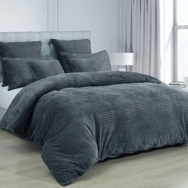 Alastairs Ruby Charcoal Quilt Cover Set Super King