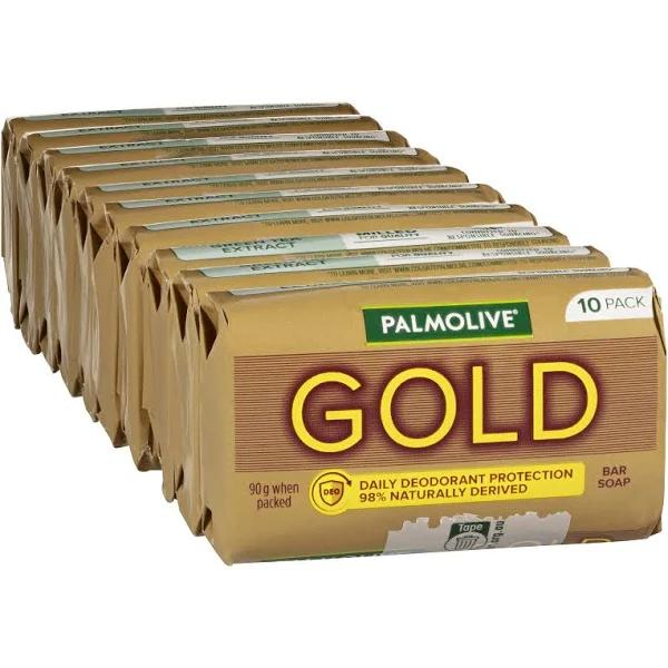 Palmolive 10 Pack Gold Daily Deodorant Protection Bar Soap 90g