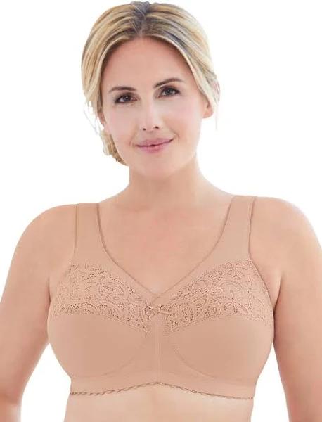 Glamorise Magiclift Cotton Support Wire-Free Bra - Cafe - 34C