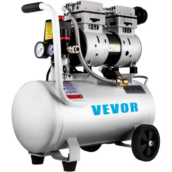 VEVOR Air Compressor 6.6 Gallon Portable Air Compressor 1 HP Oil Air Compressor Steel Tank 750W Pancake Air Compressor 115 PSI Ultra Quiet