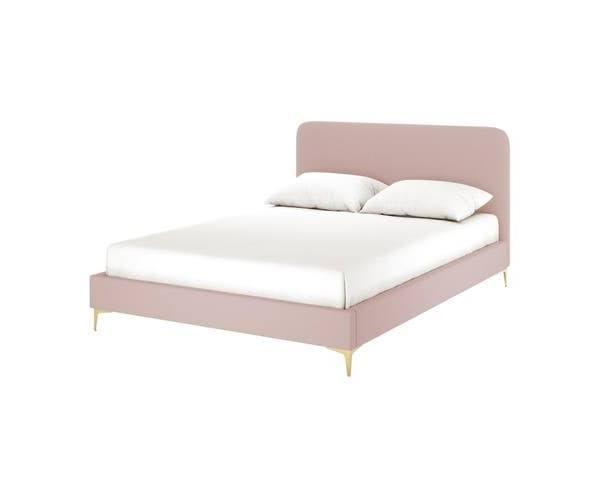 Cammie Bouclé Bed Frame - Queen Pink - Size: Queen