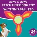 Fetch Flyer Dog Toy [24 Pack] Tennis Ball Dogs Toy Tug Chew Toy Fetch 2 in 1 Toy Dental Hygiene Durable Doy Teething Toys Pet Chew Toy