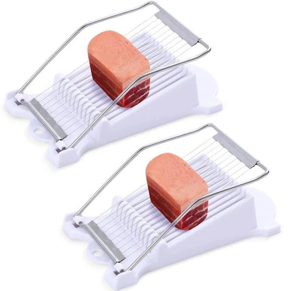 Zxmissu 2 Pack Spam Slicer, Egg Slicers, Luncheon Meat Slicer, Stainless Steel Wire, Cuts 10 Slices For Eggs, Hams, Avocados, Bananas, Onions, Soft F