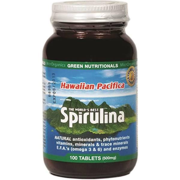 Green Nutritionals Hawaiian Pacifica Spirulina - 500mg, 100 Tablets