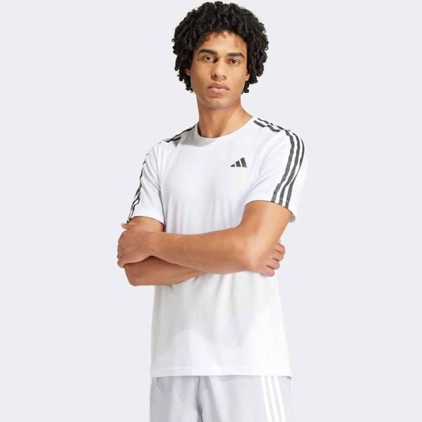 Adidas Own The Run 3-Stripes Tee White 2XL - Men Running Shirts