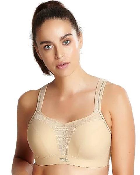 Panache Underwire Sports Bra (5021),36FF,Latte