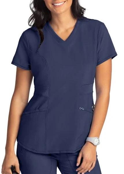 Cherokee Infinity CK623A Scrubs Top Womens V-Neck Navy